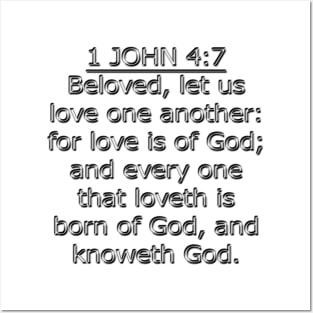 Bible Verse 1 John 4:7 (KJV) Posters and Art